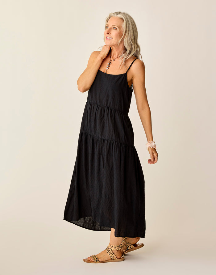 Jacey Textured Dress: Black Texture - FINAL SALE