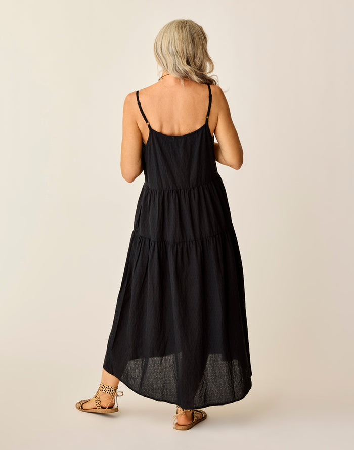 Jacey Textured Dress: Black Texture - FINAL SALE