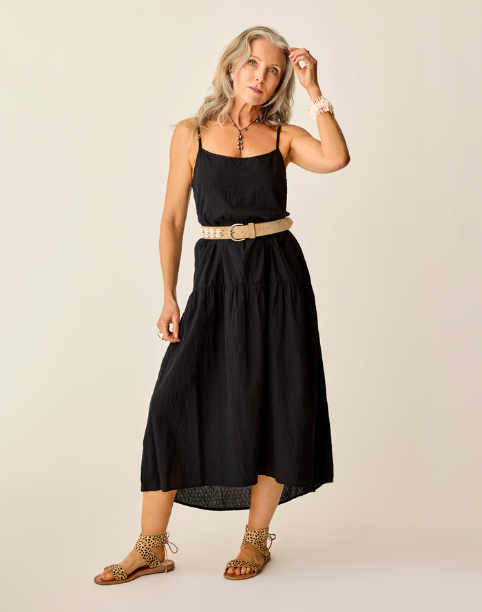 Jacey Textured Dress: Black Texture - FINAL SALE