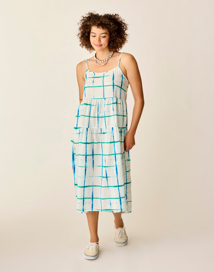 Jacey Textured Dress: Blue Aura