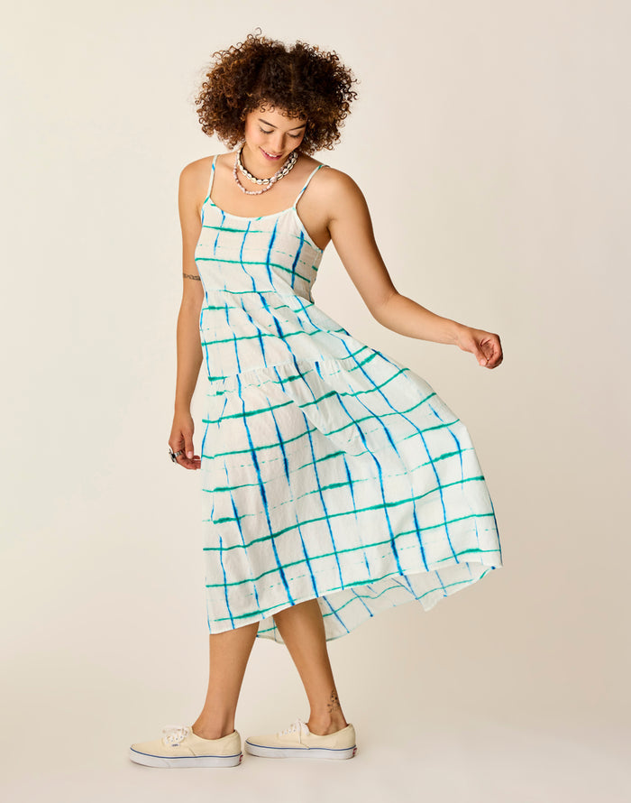 Jacey Textured Dress: Blue Aura