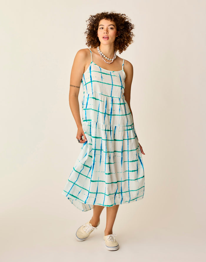 Jacey Textured Dress: Blue Aura
