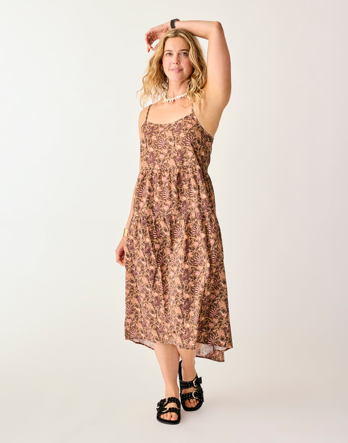 Jacey Textured Dress: Rum Floral - FINAL SALE