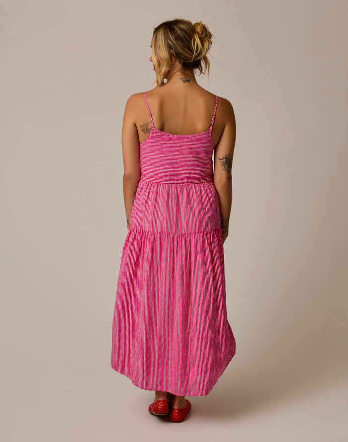Jacey Textured Dress: Watercolor Stripe