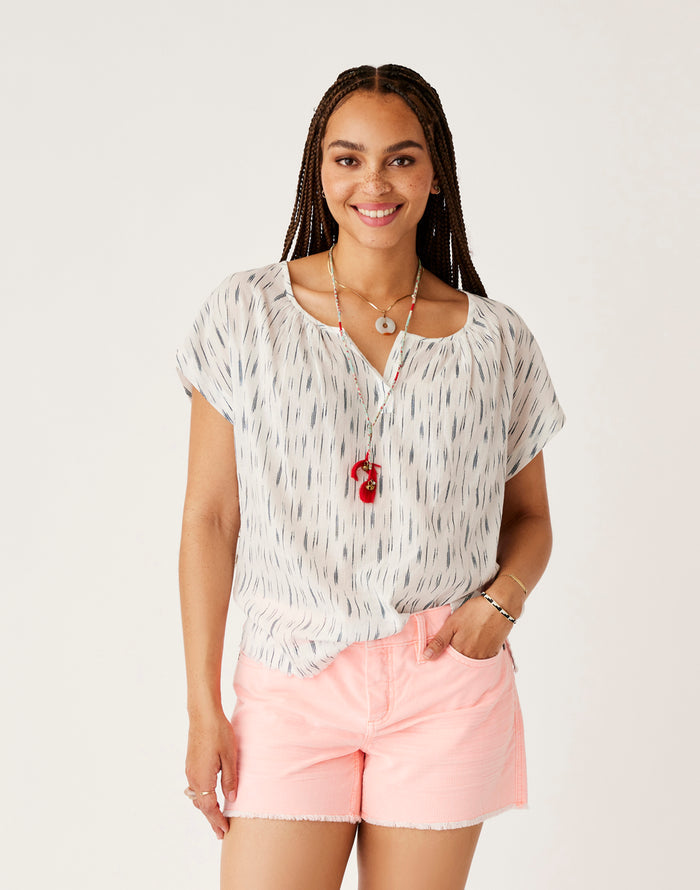 James Top: Azul Ikat - FINAL SALE