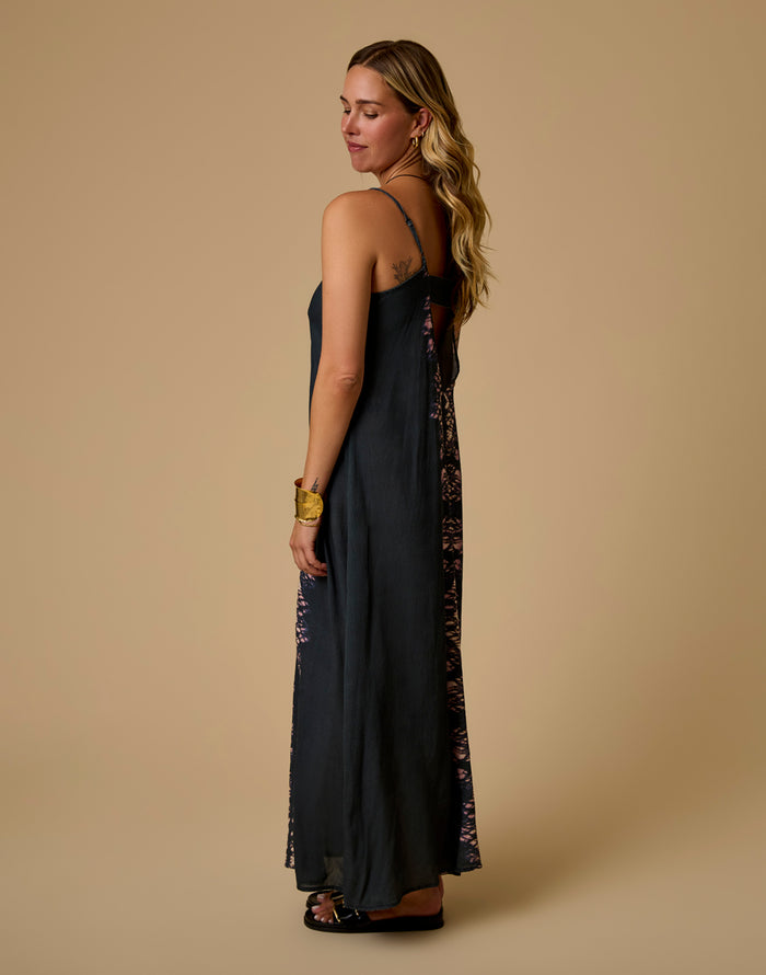 Jordy Slip Dress: Black Tie Dye
