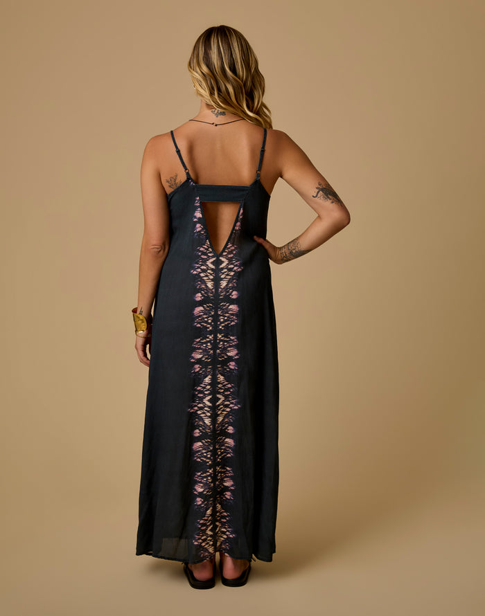 Jordy Slip Dress: Black Tie Dye