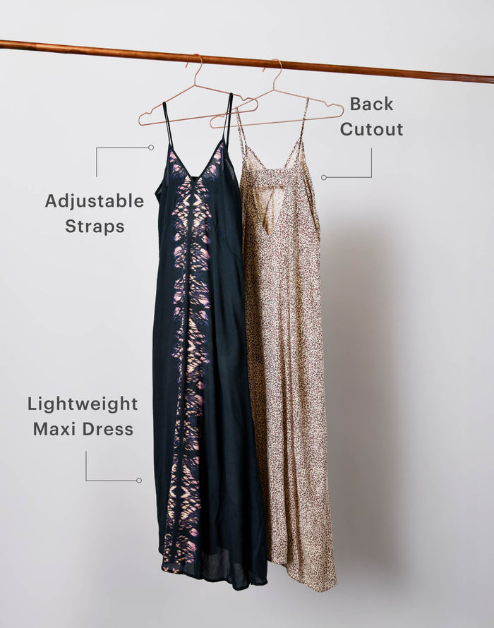 Jordy Slip Dress: Black Tie Dye