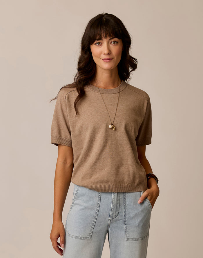 Josie Sweater Tee: Dark Barley