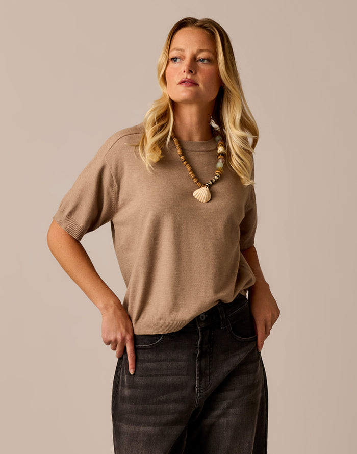Josie Sweater Tee: Dark Barley