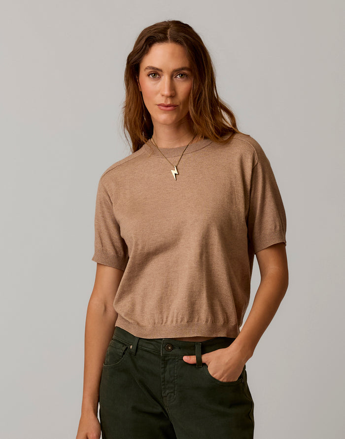 Josie Sweater Tee: Dark Barley