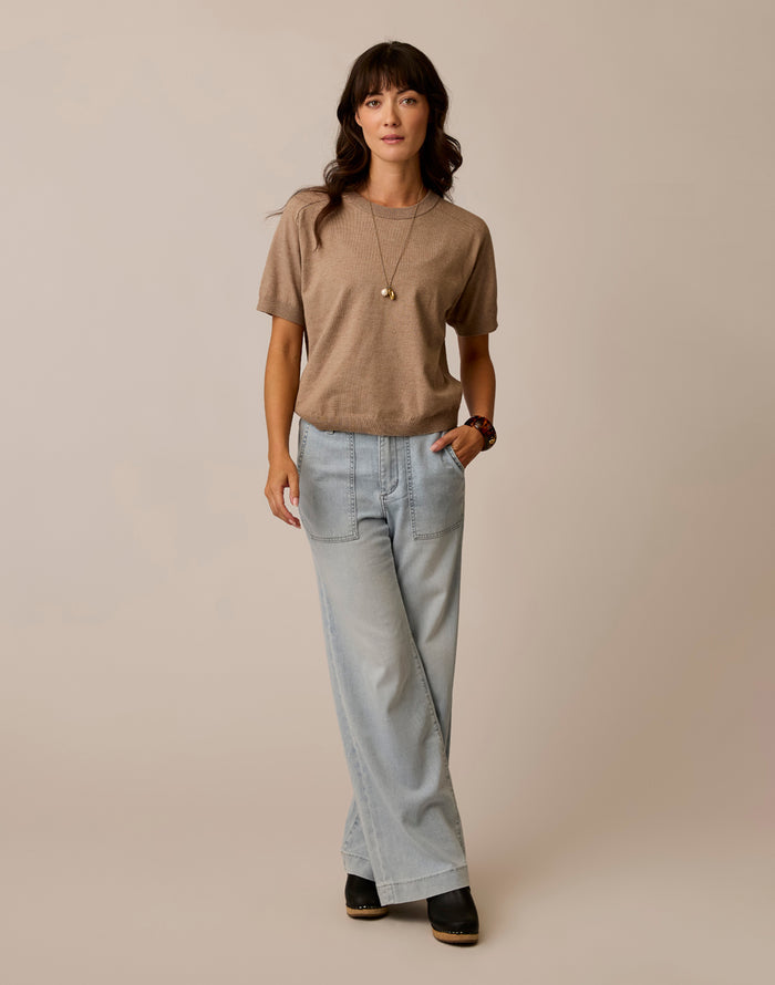 Josie Sweater Tee: Dark Barley
