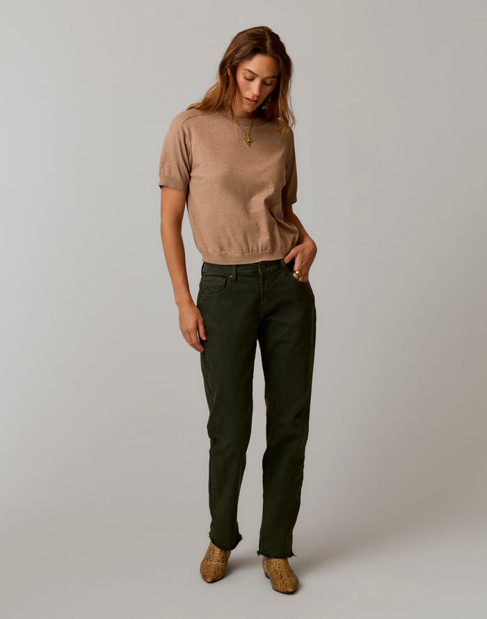 Josie Sweater Tee: Dark Barley