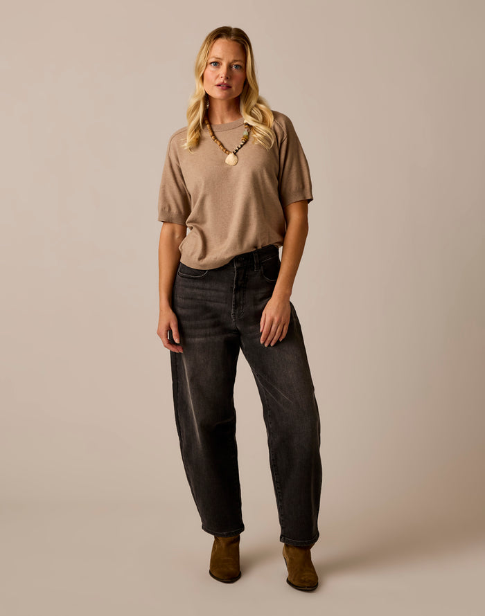Josie Sweater Tee: Dark Barley