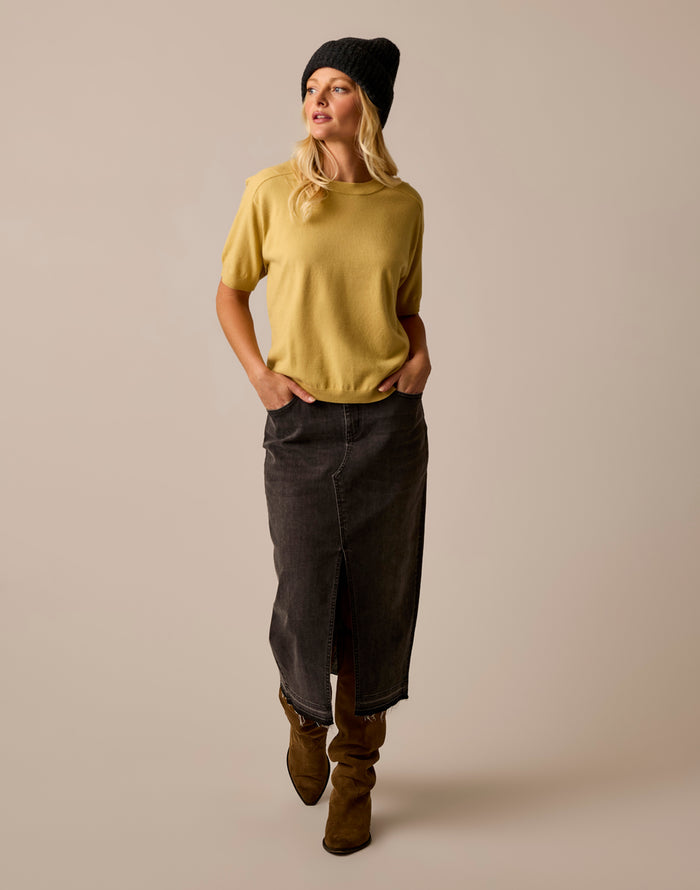 Josie Sweater Tee: Wheat