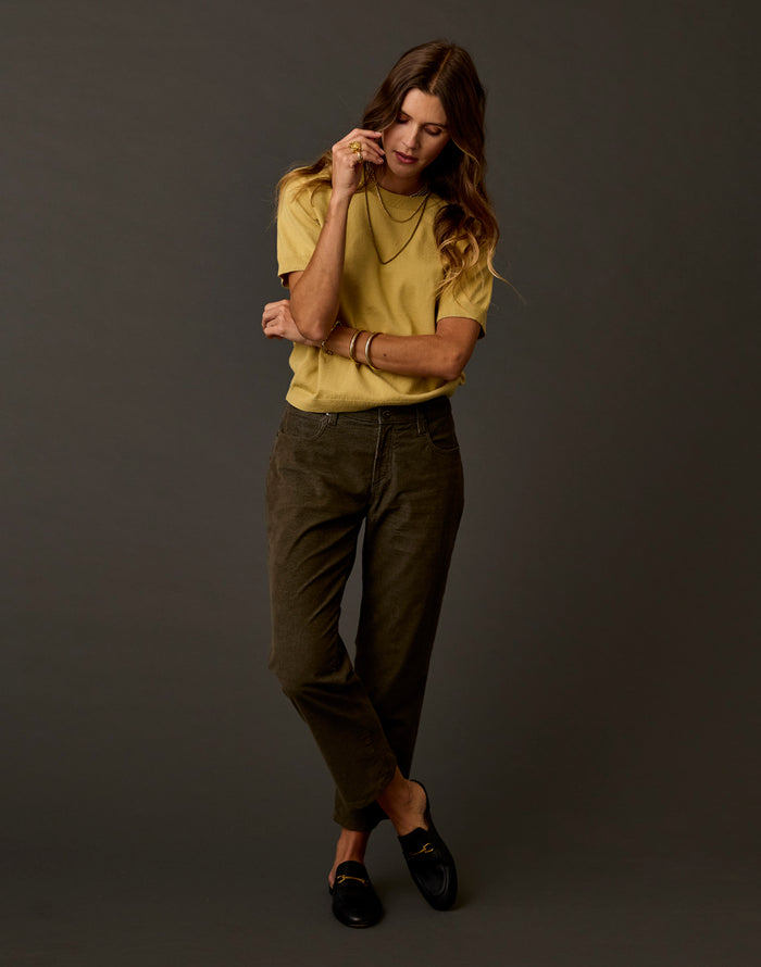 Josie Sweater Tee: Wheat