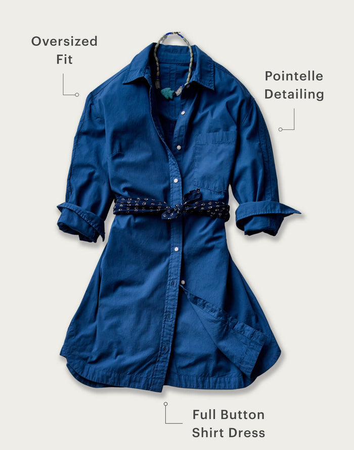 Jules Poplin Dress: Vintage Blue