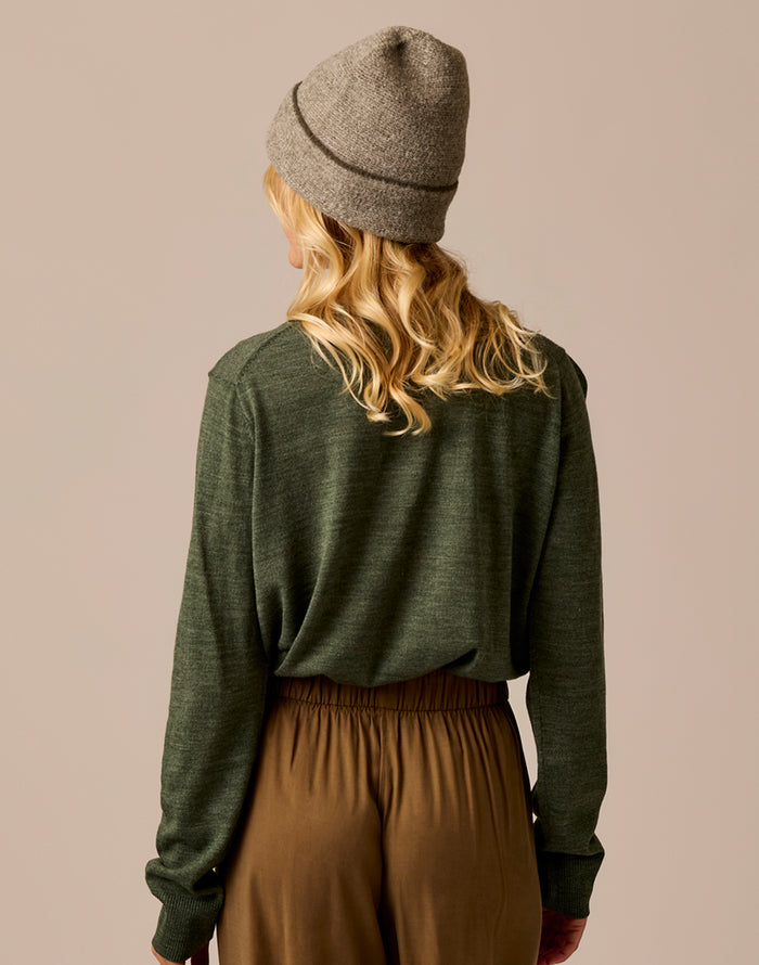 Juliet V-Neck Sweater: Hazel Heather