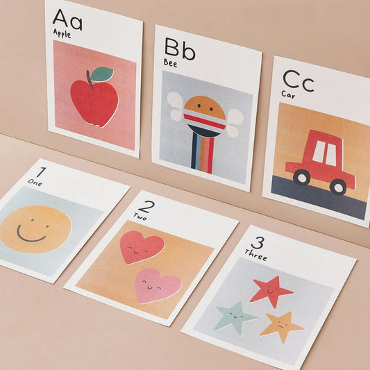 Just Bee Kids 6 Piece A4 Educational Wall Arts with ABC 123 Design