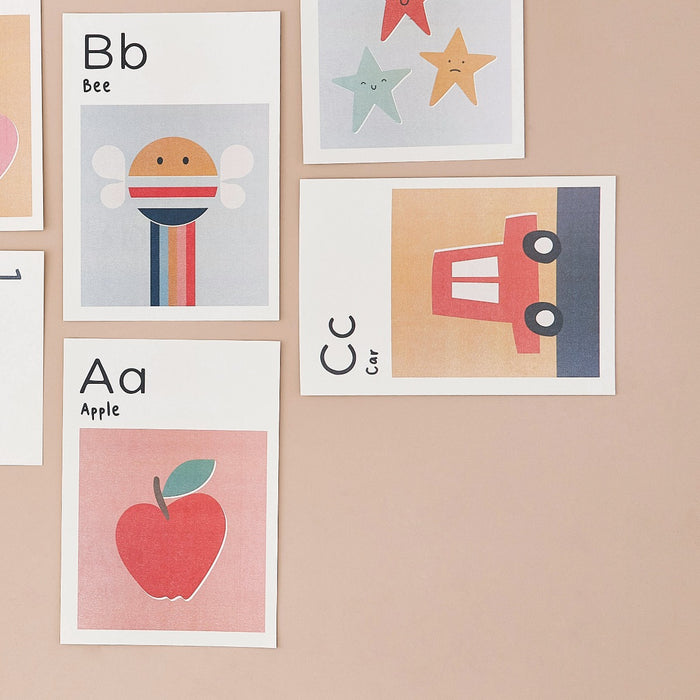 Just Bee Kids 6 Piece A4 Educational Wall Arts with ABC 123 Design