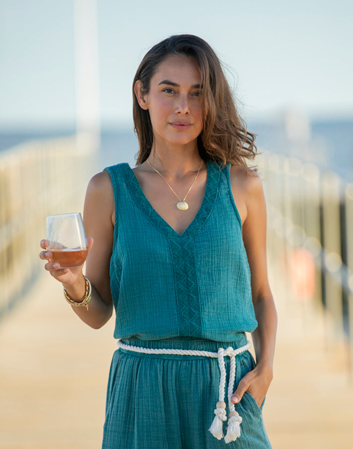 Kayla Gauze Tank: Nightdive Acid Wash
