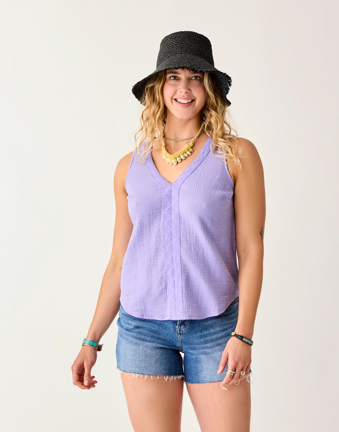 Kayla Gauze Tank: Tulip - FINAL SALE