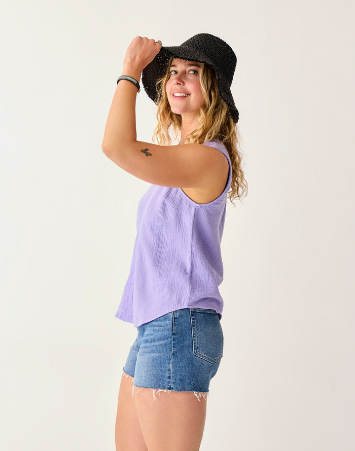 Kayla Gauze Tank: Tulip - FINAL SALE