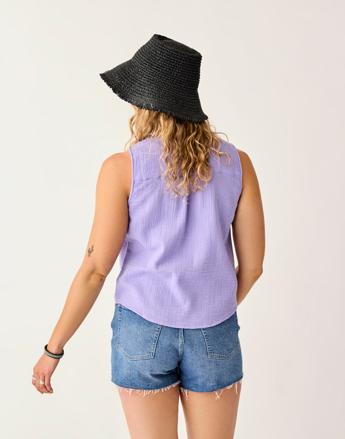 Kayla Gauze Tank: Tulip - FINAL SALE