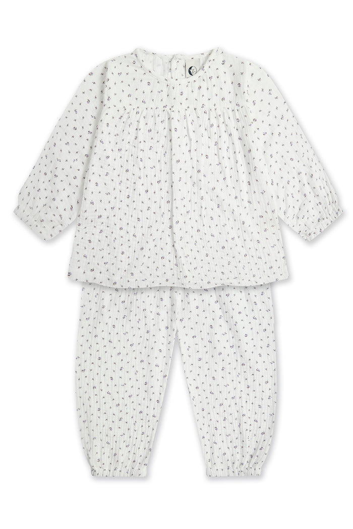 KIDS BALLOON PJ SET | LILAC FLORAL MUSLIN