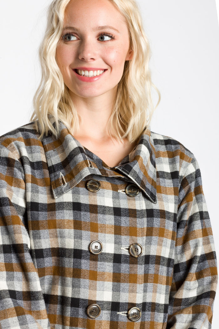 Kinsley | Women's Lined Brushed Double Breasted Coat