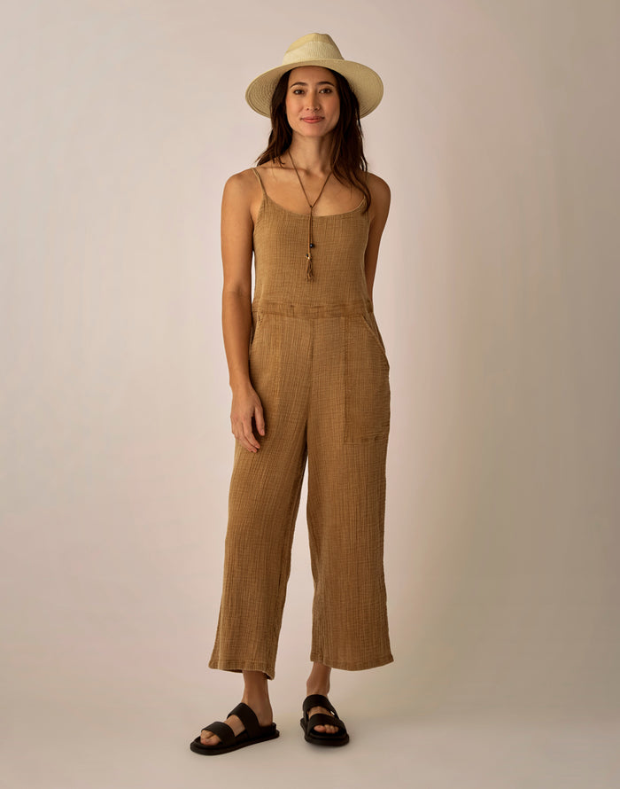 Knox Gauze Jumpsuit: Golden