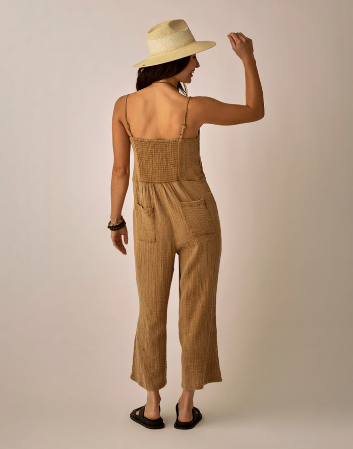 Knox Gauze Jumpsuit: Golden