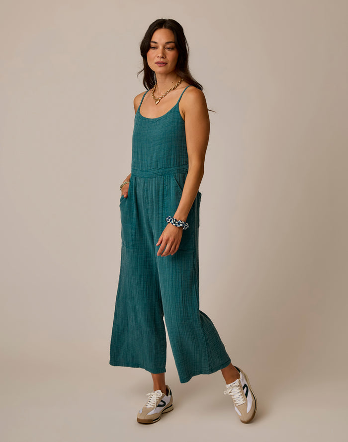 Knox Gauze Jumpsuit: Nightdive Acid Wash