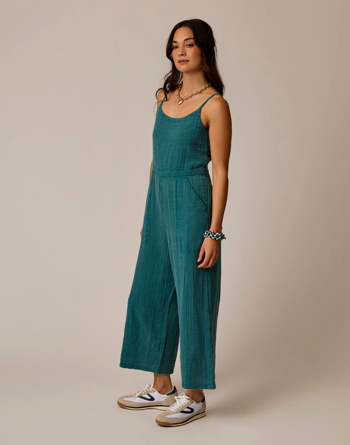 Knox Gauze Jumpsuit: Nightdive Acid Wash