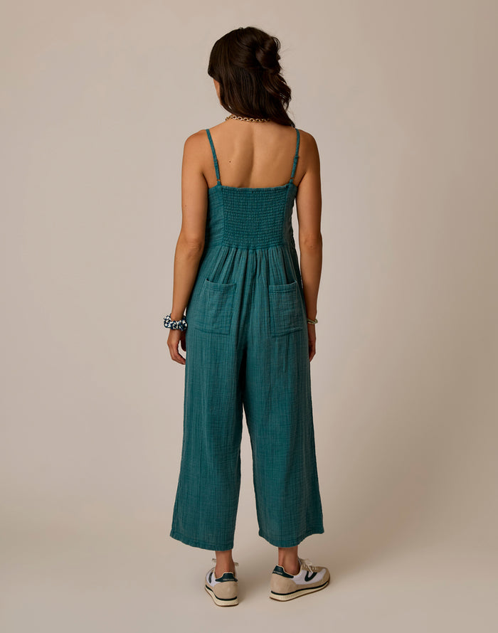 Knox Gauze Jumpsuit: Nightdive Acid Wash