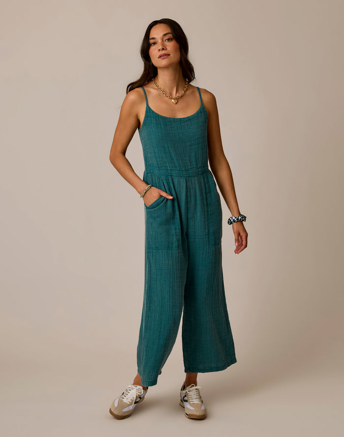 Knox Gauze Jumpsuit: Nightdive Acid Wash