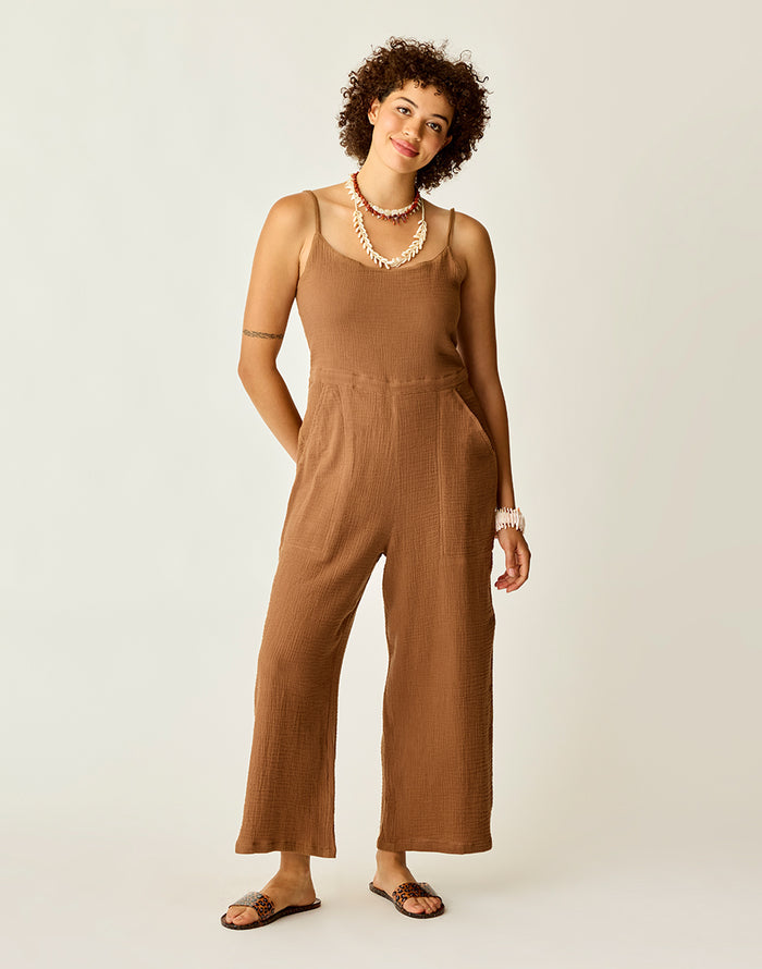 Knox Gauze Jumpsuit: Rum - FINAL SALE