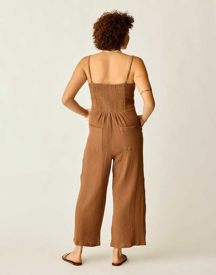 Knox Gauze Jumpsuit: Rum - FINAL SALE