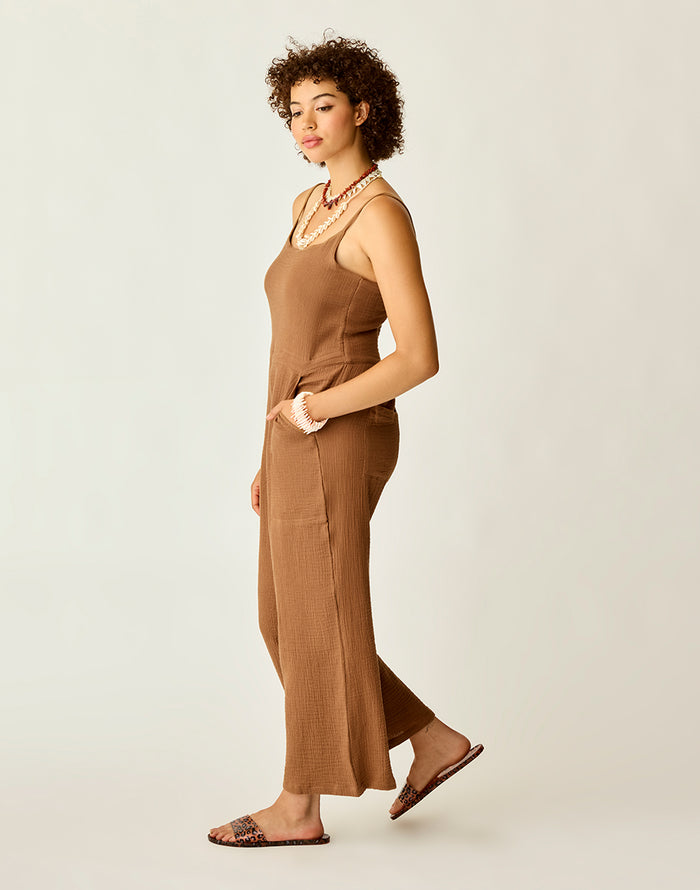 Knox Gauze Jumpsuit: Rum - FINAL SALE
