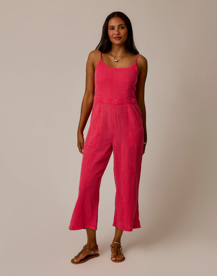 Knox Gauze Jumpsuit: Watermelon