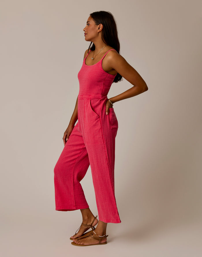 Knox Gauze Jumpsuit: Watermelon