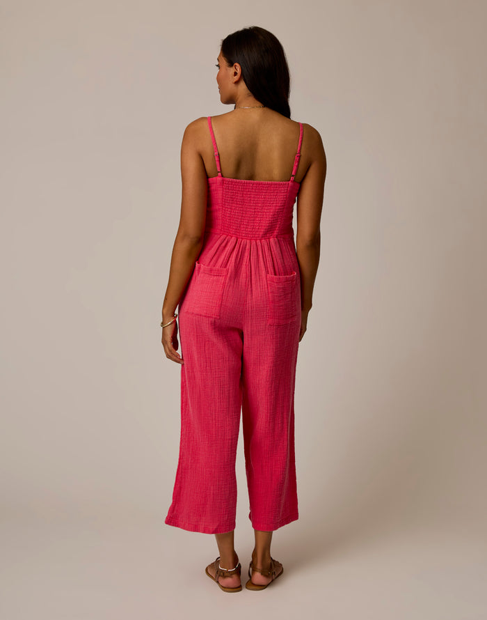 Knox Gauze Jumpsuit: Watermelon