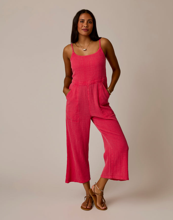 Knox Gauze Jumpsuit: Watermelon