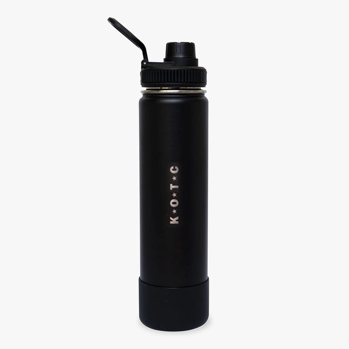 Kool x KOTC Insulated Stainless Steel Water Bottle With Silicone Boot - 25oz/740ml In Black