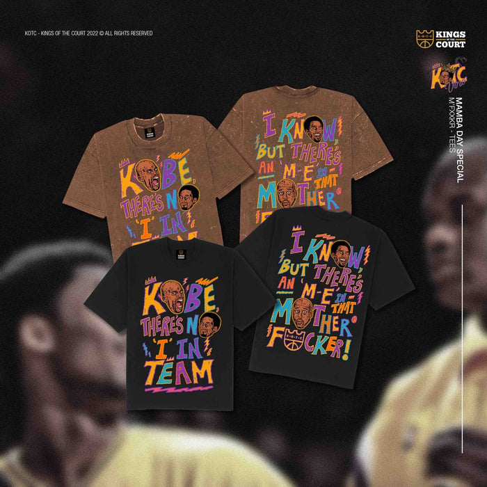 KOTC "M'FKR" T-shirt for Men Mamba Day Heavyweight Oversized Shirt in Black & Acid Washed Brown
