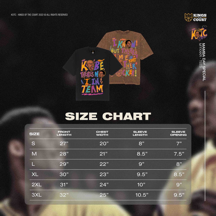KOTC "M'FKR" T-shirt for Men Mamba Day Heavyweight Oversized Shirt in Black & Acid Washed Brown