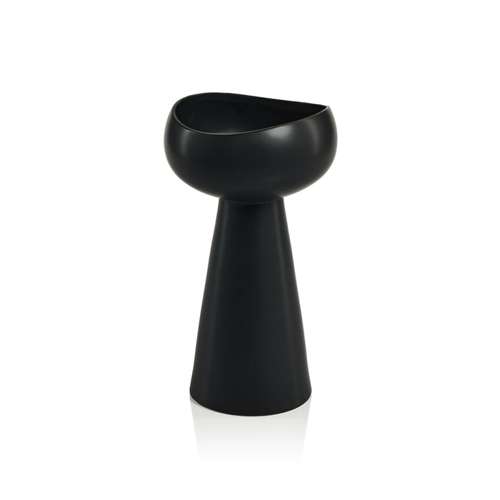 Laguna Ceramic Dual Taper/Pillar Holder - Black - Candle Holders by Carlyle Avenue