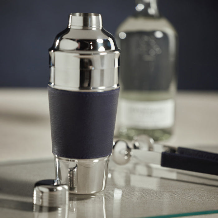 Laguna Nickel & Leather Cocktail Shaker - Barware by Carlyle Avenue