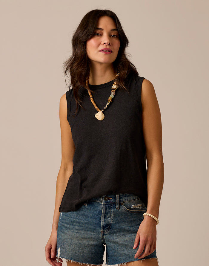 Larisa Hemp Tank: Black
