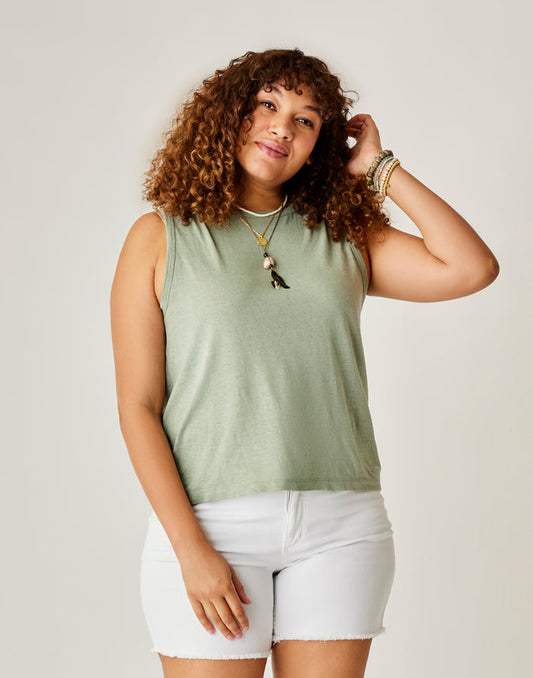 Larisa Hemp Tank: Light Cilantro - FINAL SALE